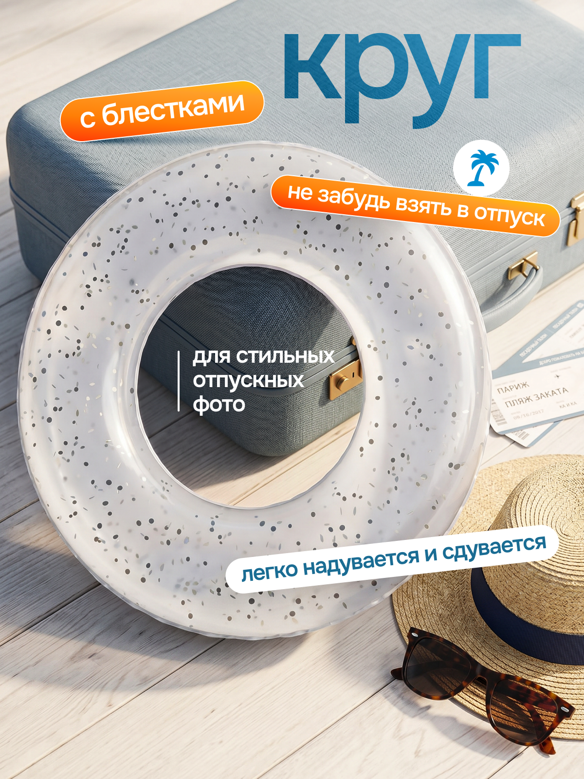 Надувной круг для плавания
